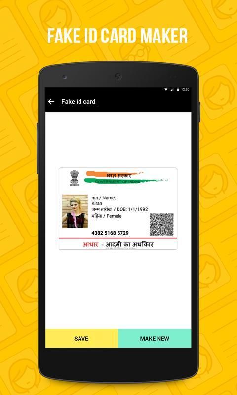 Fake Id Maker App Aadhar Card